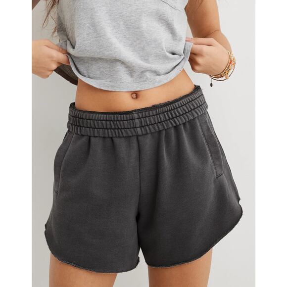 Aerie Pants - Aerie Faded Smoked Gray Lounge Fleece-Of-Mind High Waisted Shorts- Size M